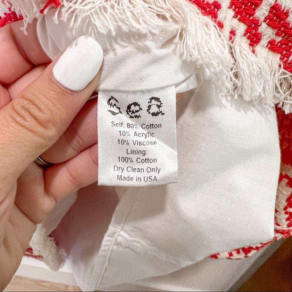 Sea New York Red White A Line Cotton Knee Length Fit and Flare Mini Dress Size 2 - Picture 6 of 6